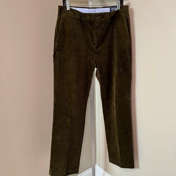 Polo Ralph Lauren dark green wide whale men’s corduroy pants classic fit 34x32 - Picture 1 of 7